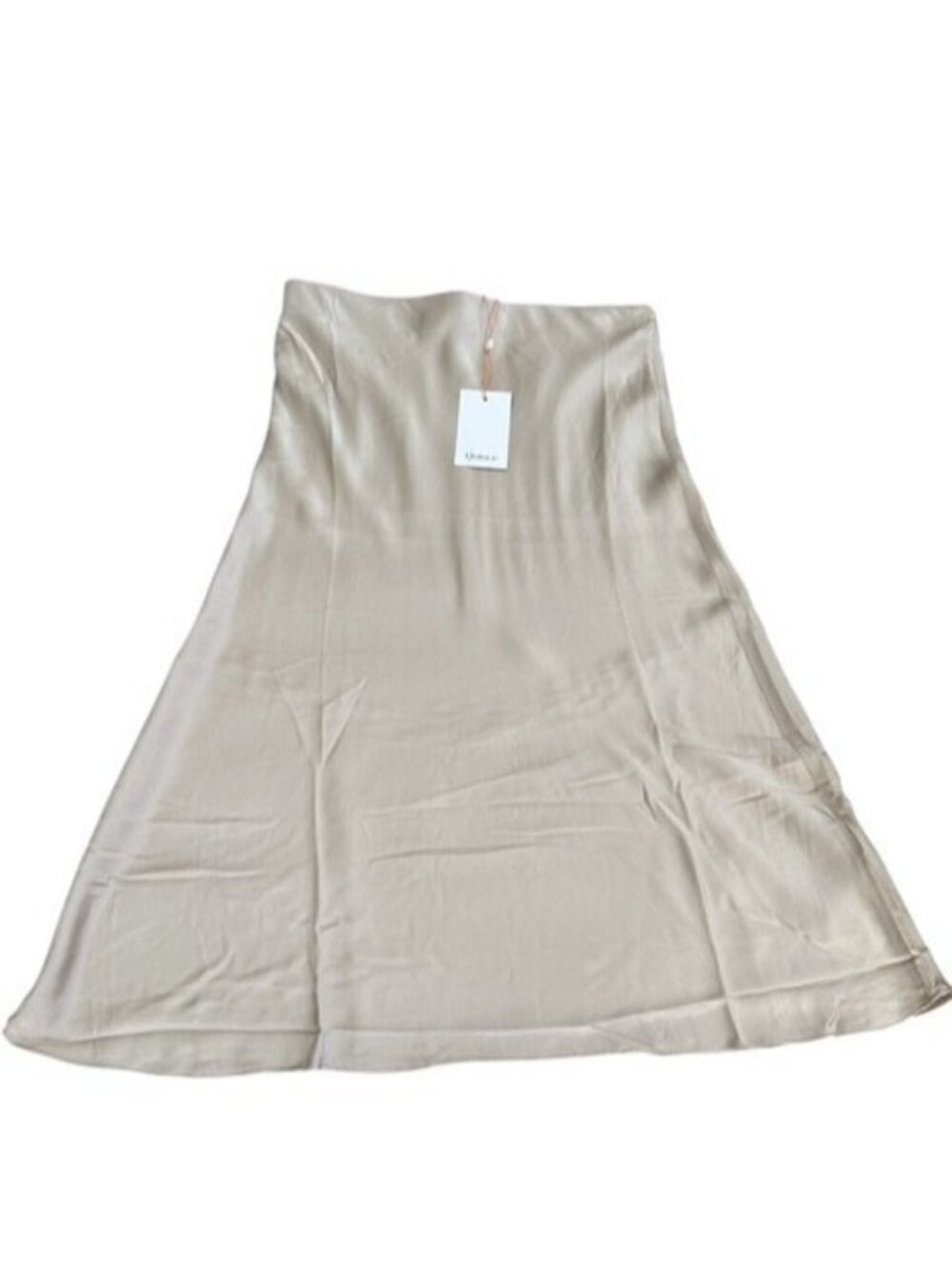 Quince Washable Mulberry 100% Silk Midi Skirt Basic Classic Champagne Medium NWT